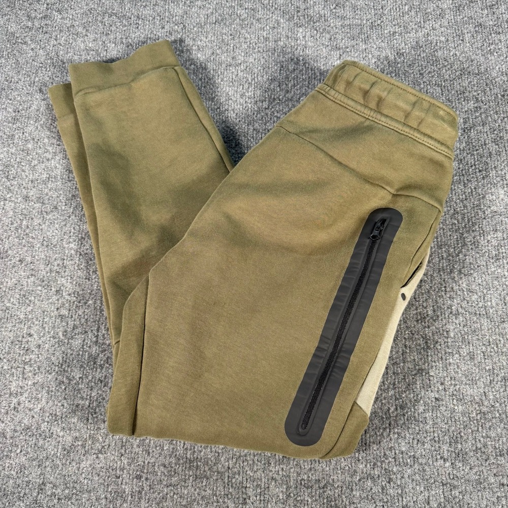 Nike Sportswear Tech Fleece Kids Joggers Olive Green Tan HV5869-222 Size L #4231